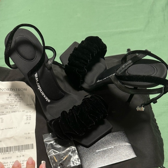 Alexander Wang Julie Scrunchie High Heel Sandals - Picture 2 of 6